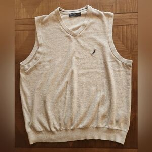 Nautica Sweater Vest Light Tan CottonPoly Blend Easy Care